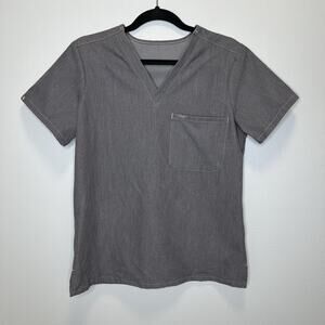 Figs Scrubs Top Women Small Catarina One Pocket Gray Short Sleeve Medical Field